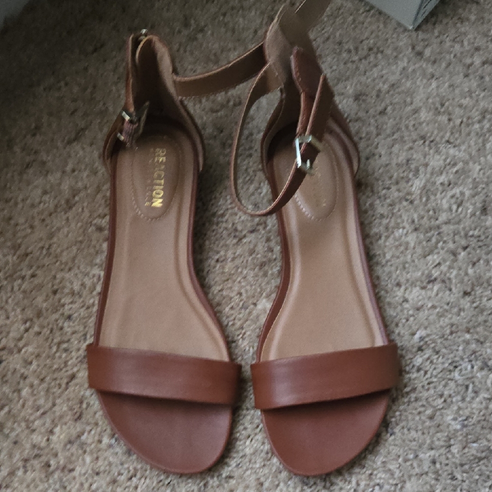 NEW Brown Leather Sandals By Kenneth Cole Sz 8